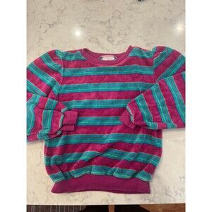 Healthtex size 6 striped velour vintage long sleeve sweatshirt kids
